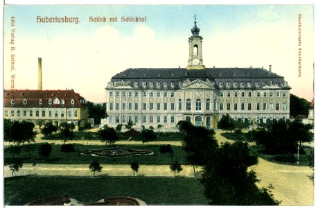 04364-Hubertusburg-1903-Schloß mit Schloßhof-Brück & Sohn Kunstverlag