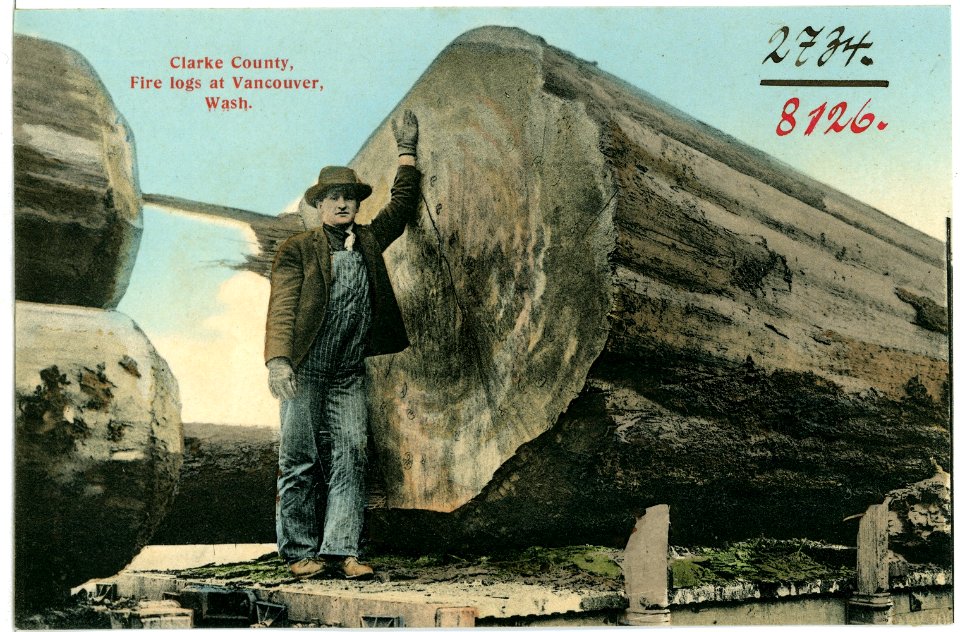 08126-Vancouver, Wash.-1906-Clarke County, Fire logs at Vancouver-Brück & Sohn Kunstverlag
