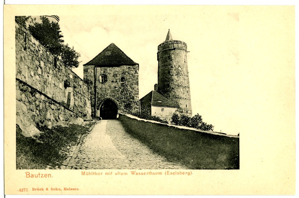 04271-Bautzen-1903-Mühltor mit altem Wasserturm-Brück & Sohn Kunstverlag