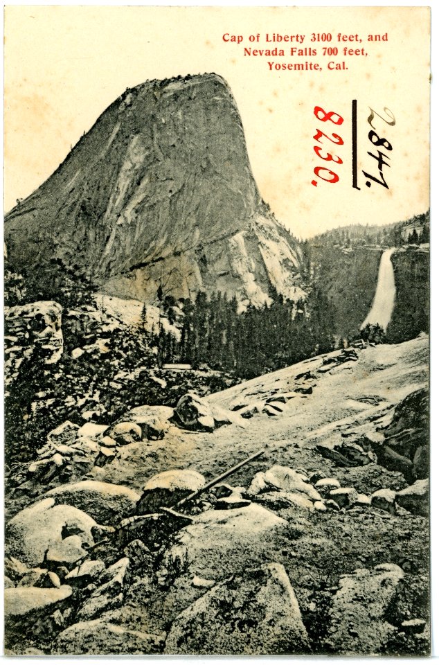 08230-Yosemite-1906-Cap of Liberty and Nevada Falls-Brück & Sohn Kunstverlag