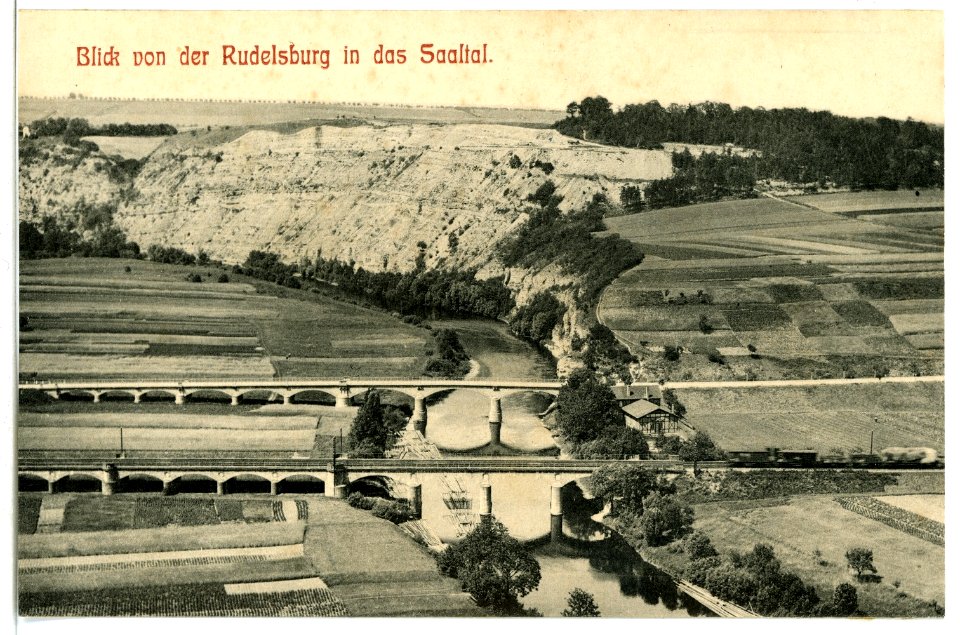 08647-Saaleck-1907-Blick von der Rudelsburg ins Saaletal-Brück & Sohn Kunstverlag