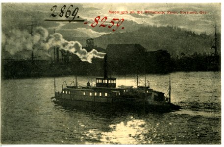 08259-Portland, Ore.-1906-Moonligth on the Willamette River-Brück & Sohn Kunstverlag