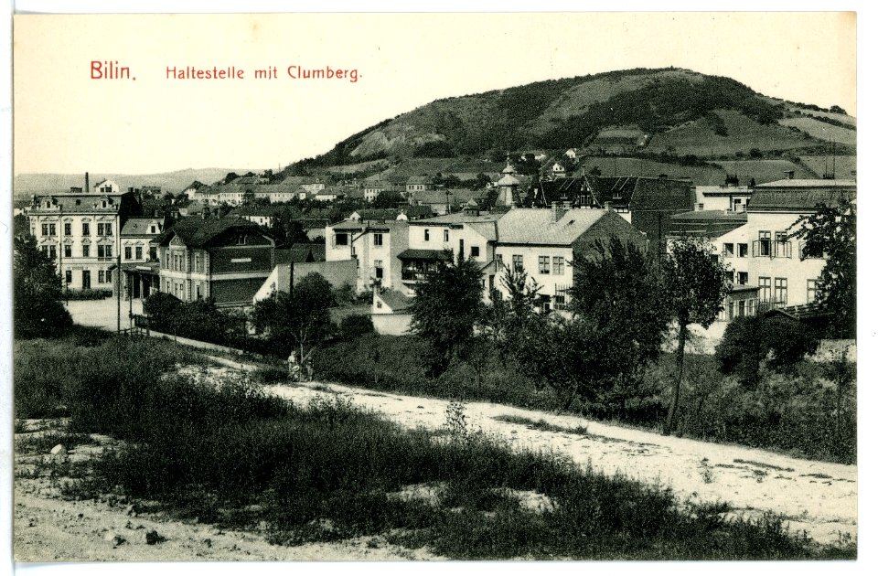08491-Bilin-1907-Haltestelle mit Clumberg-Brück & Sohn Kunstverlag