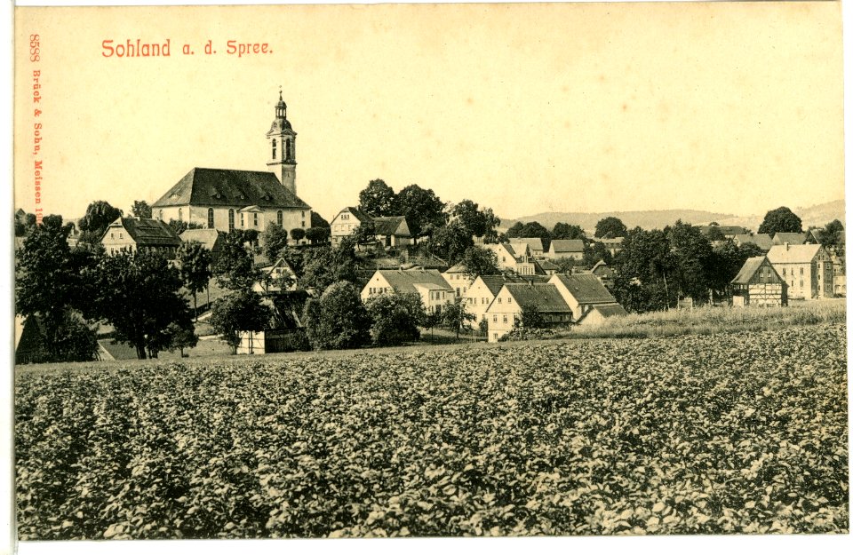 08588-Sohland-1907-Ortsansicht mit Kirche-Brück & Sohn Kunstverlag