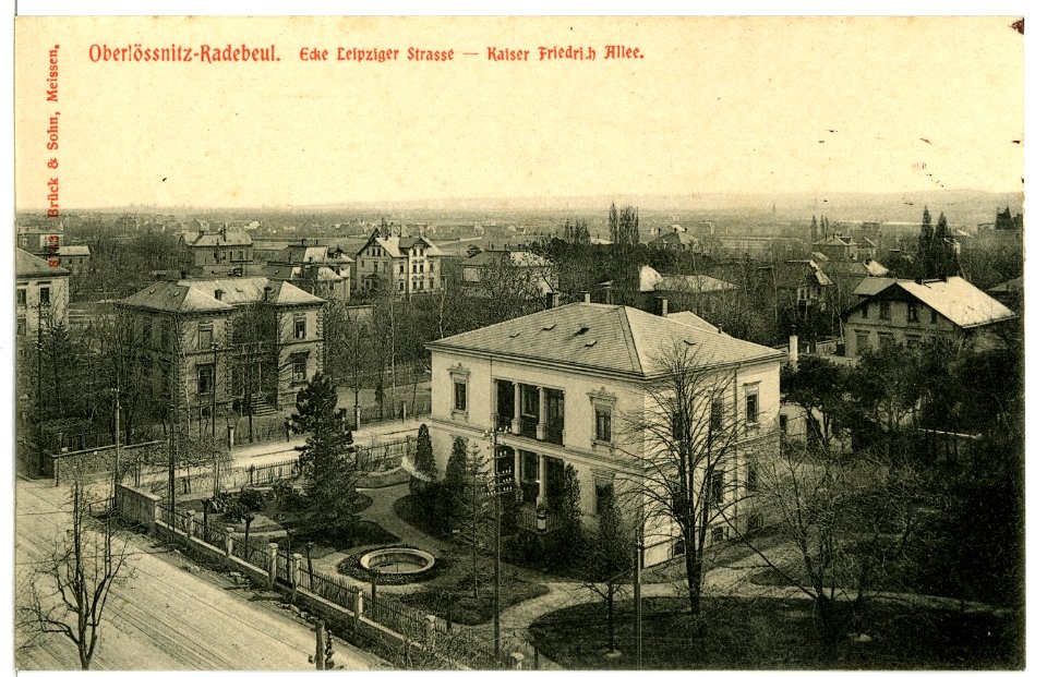 08743-Radebeul-1907-Ecke Leipziger Straße - Kaiser Friedrich Allee-Brück & Sohn Kunstverlag
