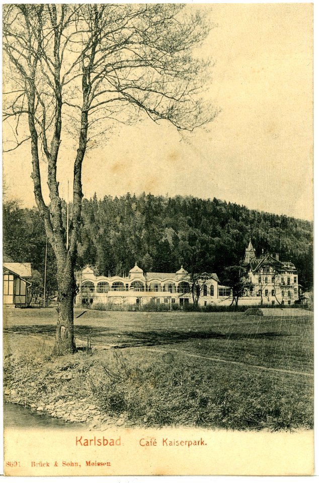 08691-Karlsbad-1907-Cafe Kaiserpark-Brück & Sohn Kunstverlag