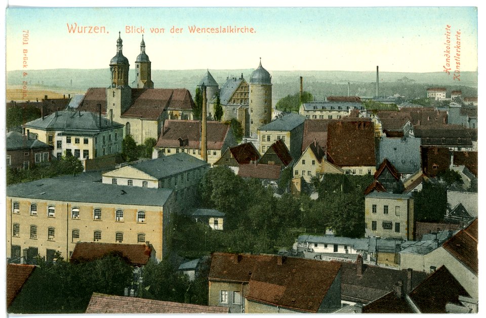 07991-Wurzen-1906-Blick von der Wenceslaikirche auf die Stadt-Brück & Sohn Kunstverlag