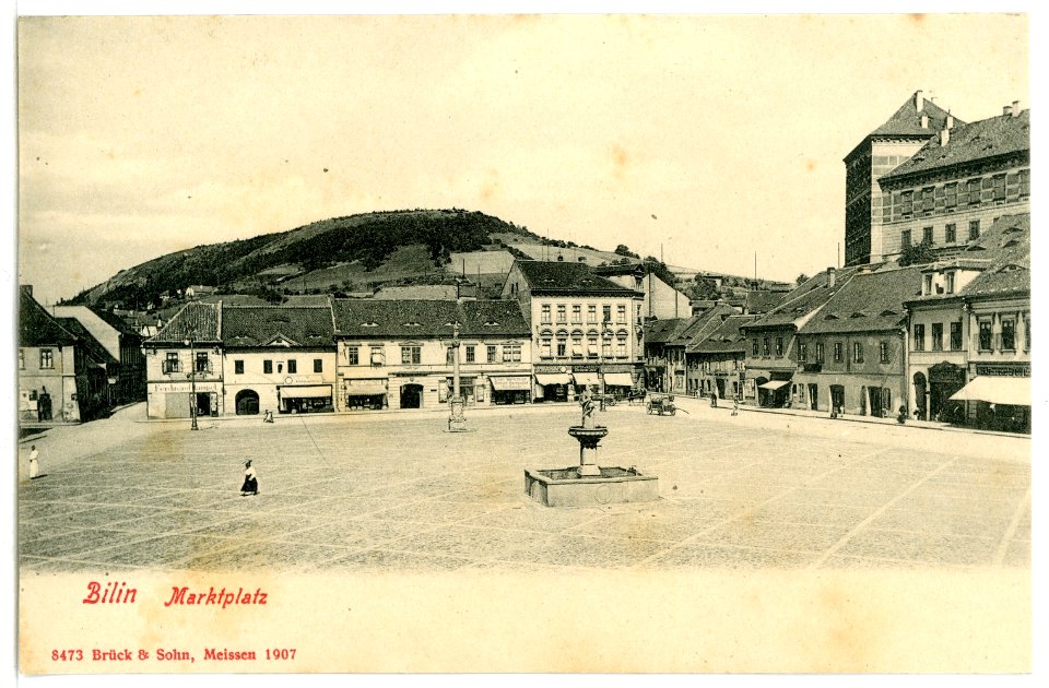 08473-Bilin-1907-Marktplatz-Brück & Sohn Kunstverlag