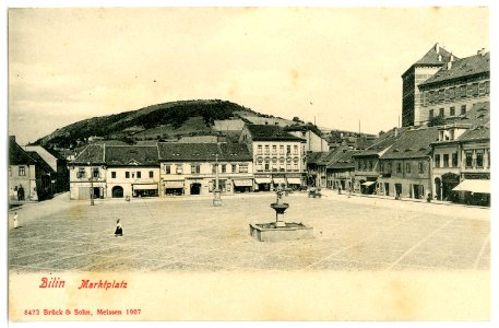 08473-Bilin-1907-Marktplatz-Brück & Sohn Kunstverlag