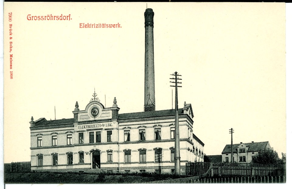07900-Großröhrsdorf-1906-Elektrizitätswerk-Brück & Sohn Kunstverlag