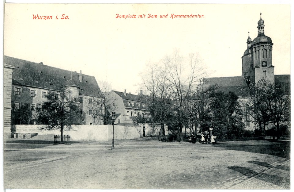 04476-Wurzen-1903-Domplatz mit Dom und Kommandantur-Brück & Sohn Kunstverlag