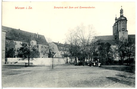 04476-Wurzen-1903-Domplatz mit Dom und Kommandantur-Brück & Sohn Kunstverlag
