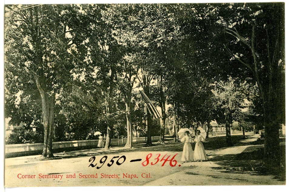 08346-Napa, Cal.-1906-Corner Seminary and Second Streets-Brück & Sohn Kunstverlag