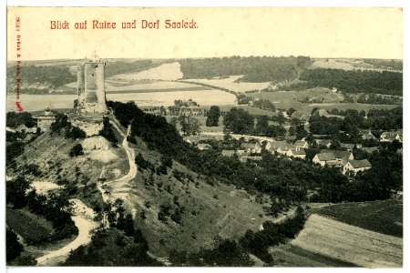 08648-Saaleck-1907-Ruine und Dorf-Brück & Sohn Kunstverlag