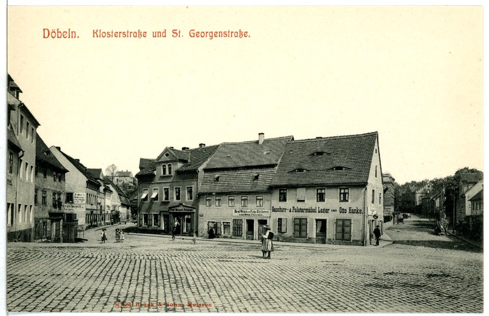 08728-Döbeln-1907-Klosterstraße und St. Georgenstraße-Brück & Sohn Kunstverlag
