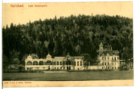 08690-Karlsbad-1907-Cafe Kaiserpark-Brück & Sohn Kunstverlag