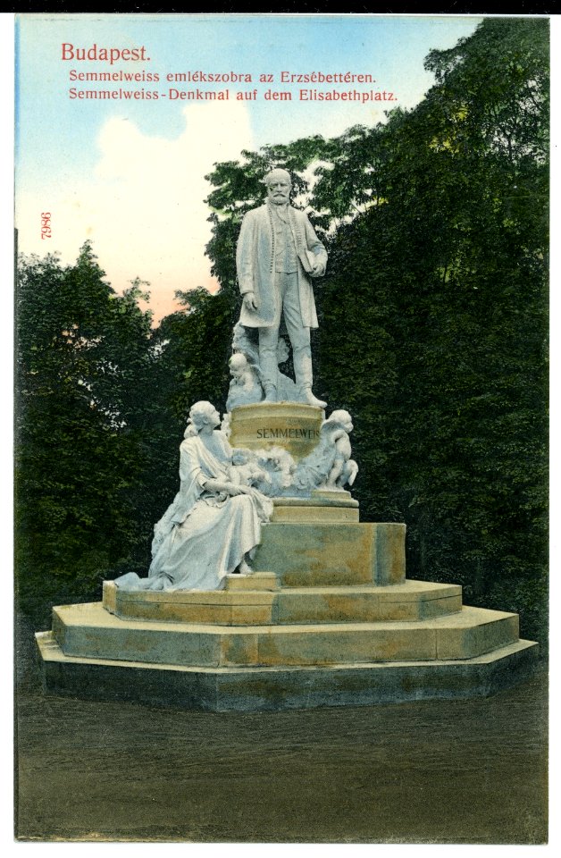 07986-Budapest-1906-Semmelweiß-Denkmal auf dem Elisabethplatz-Brück & Sohn Kunstverlag
