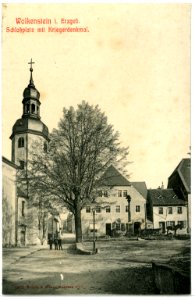 08563-Wolkenstein-1907-Schloßplatz mit Kriegerdenkmal-Brück & Sohn Kunstverlag photo