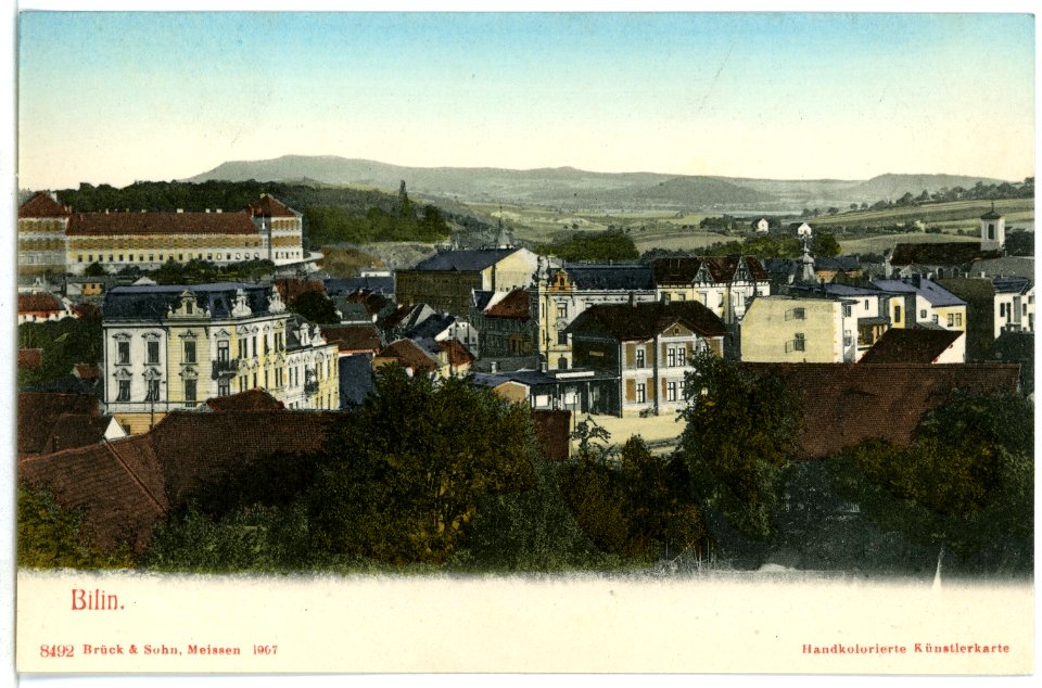 08492-Bilin-1907-Blick auf Bilin-Brück & Sohn Kunstverlag