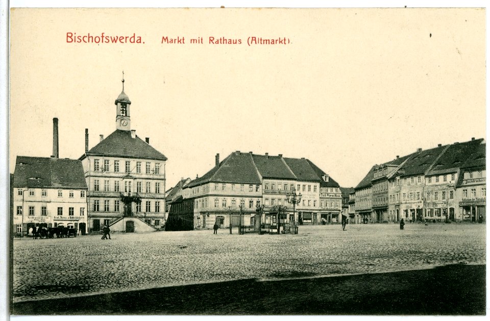 04608-Bischofswerda-1903-Marktplatz mit Rathaus-Brück & Sohn Kunstverlag