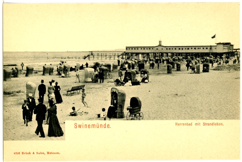 04246-Swinemünde-1903-Herrenbad mit Strandleben-Brück & Sohn Kunstverlag
