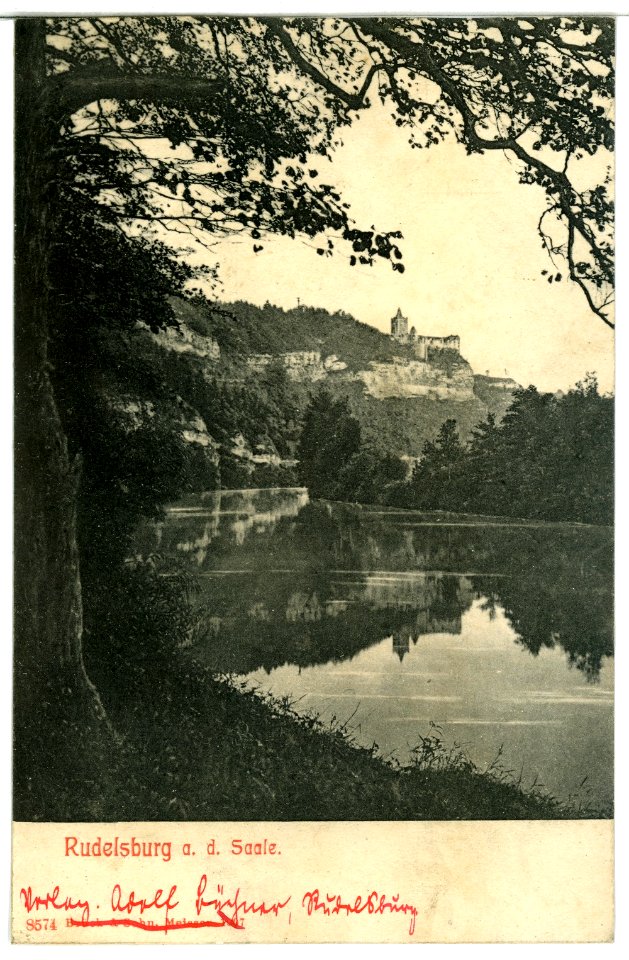 08574-Rudelsburg-1907-Blick zur Rudelsburg-Brück & Sohn Kunstverlag