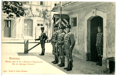 04747-Grimma-1903-2. Königlich Sächsisches Husaren-Regiment Nr. 19 Königin Carola - Wache-Brück & Sohn Kunstverlag