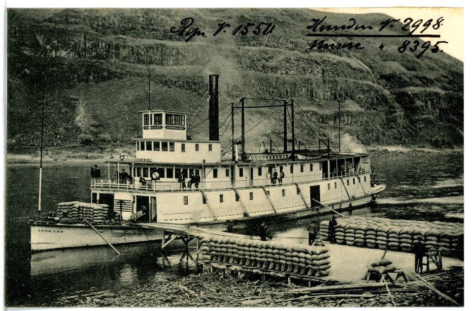 08395-Lewiston, Idaho-1906-Loading Wheat on the Snake River-Brück & Sohn Kunstverlag