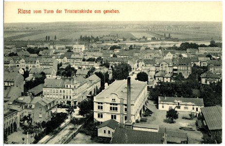 09512-Riesa-1908-vom Turm der Trinitatiskirche aus gesehen-Brück & Sohn Kunstverlag
