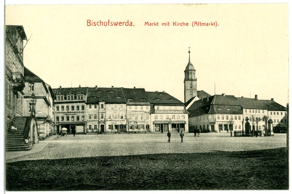 04611-Bischofswerda-1903-Markt mit Kirche-Brück & Sohn Kunstverlag