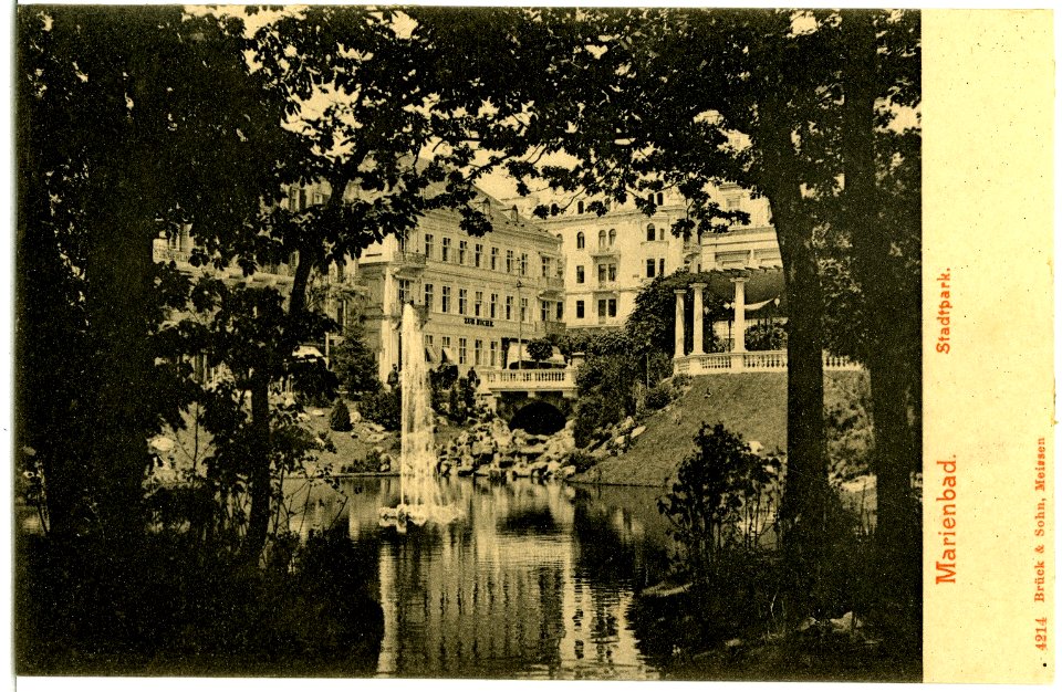04214-Marienbad-1903-Teich im Stadtpark-Brück & Sohn Kunstverlag