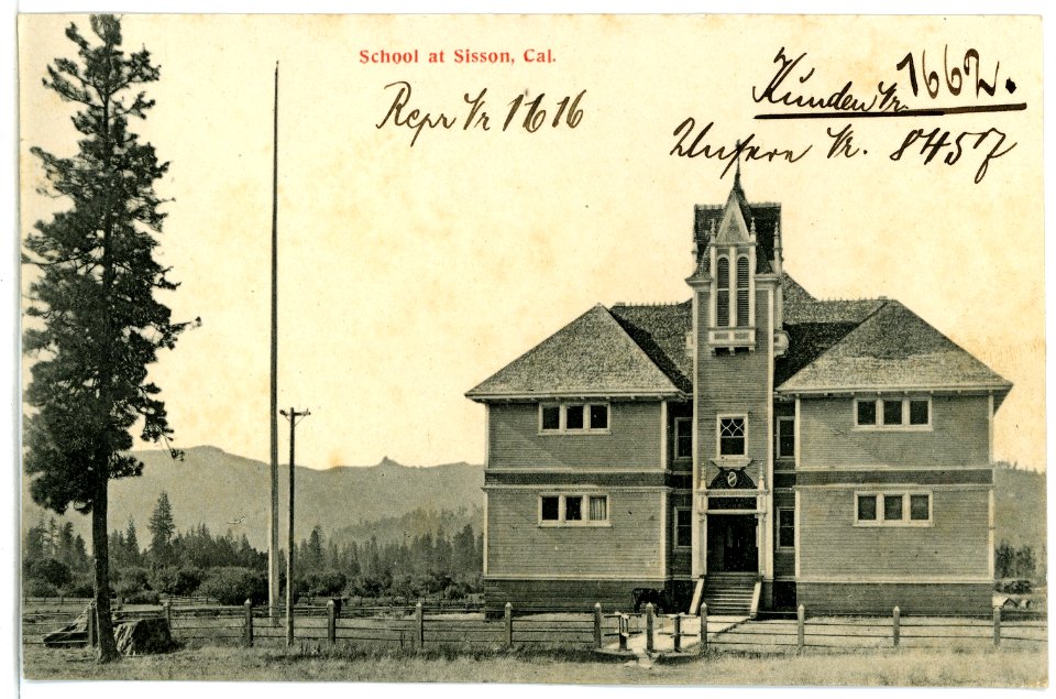 08457-Sisson, Cal.-1906-School at Sisson-Brück & Sohn Kunstverlag