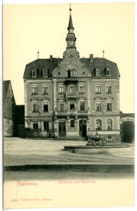 04495-Rabenau-1903-Rathaus und Brunnen-Brück & Sohn Kunstverlag