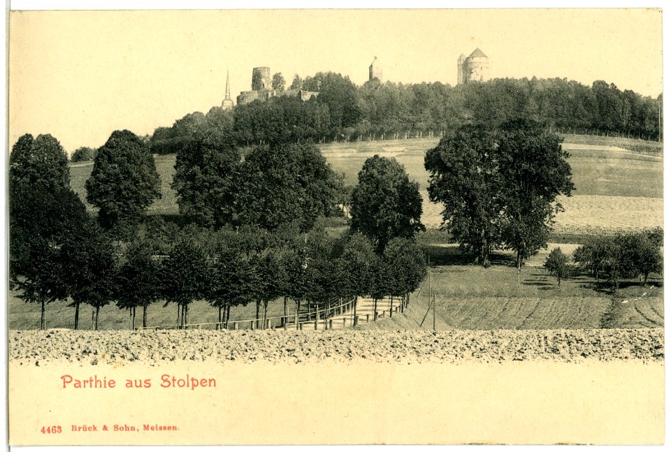04463-Stolpen-1903-Blick zur Burg-Brück & Sohn Kunstverlag