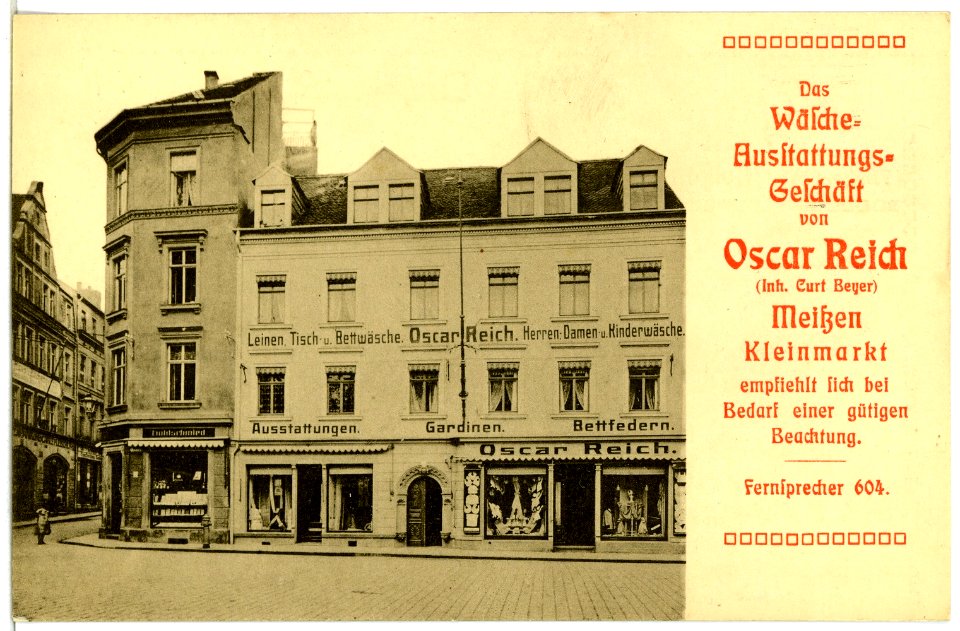 04320-Meißen-1903-Wäschegeschäft Reich Kleinmarkt 1-Brück & Sohn Kunstverlag