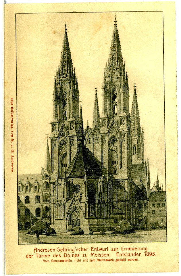 04323-Meißen-1903-Andresen-Sehringscher Entwurf der Domtürme (1895)-Brück & Sohn Kunstverlag