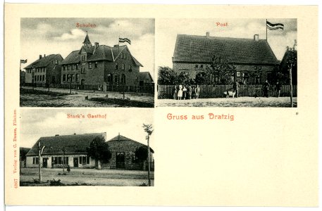 04867-Dratzig-1903-Schule, Post und Gasthof-Brück & Sohn Kunstverlag