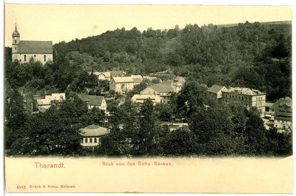 04512-Tharandt-1903-Blick von den Cotta-Bänken zur Kirche-Brück & Sohn Kunstverlag