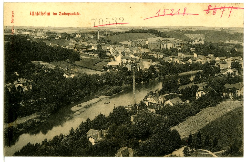 08677-Waldheim-1907-Blick auf Waldheim-Brück & Sohn Kunstverlag