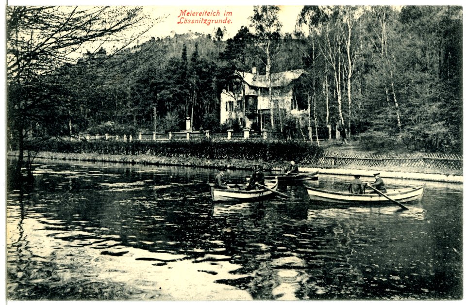 04189-Radebeul-1903-Meiereiteich im Lößnitzgrund mit Ruderkähnen-Brück & Sohn Kunstverlag