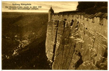 08585-Königstein-1907-Festung mit Abratzkyfelsen-Brück & Sohn Kunstverlag