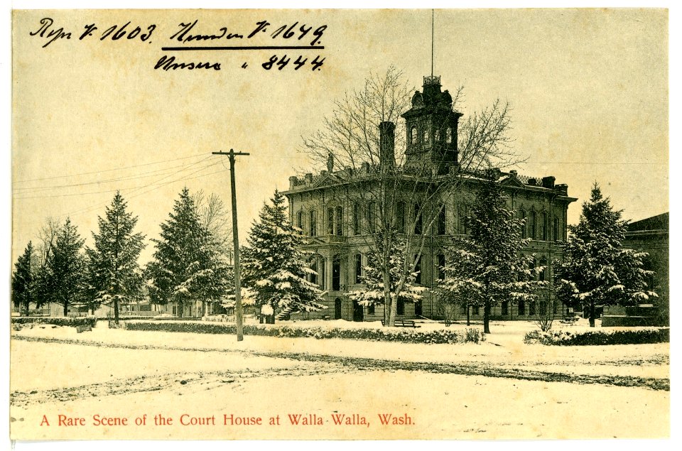 08444-Walla Walla-1906-A Rare Scene of the Court House-Brück & Sohn Kunstverlag