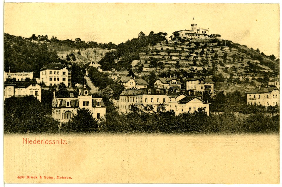 04406-Niederlößnitz-1903-Blick zur Friedensburg-Brück & Sohn Kunstverlag