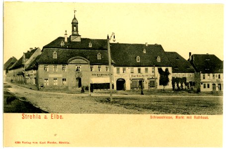 04255-Strehla-1903-Schloßstraße, Markt mit Rathaus-Brück & Sohn Kunstverlag