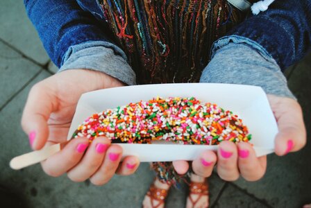 Food hands nail polish photo