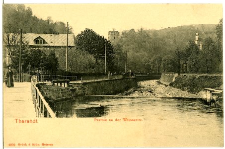 04090-Tharandt-1903-Blick auf Weißeritz und Ruine-Brück & Sohn Kunstverlag