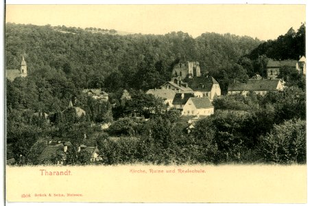 04508-Tharandt-1903-Kirche, Ruine, Realschule-Brück & Sohn Kunstverlag