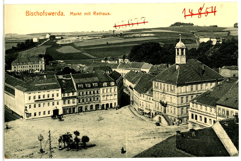 04160-Bischofswerda-1903-Markt mit Rathaus-Brück & Sohn Kunstverlag
