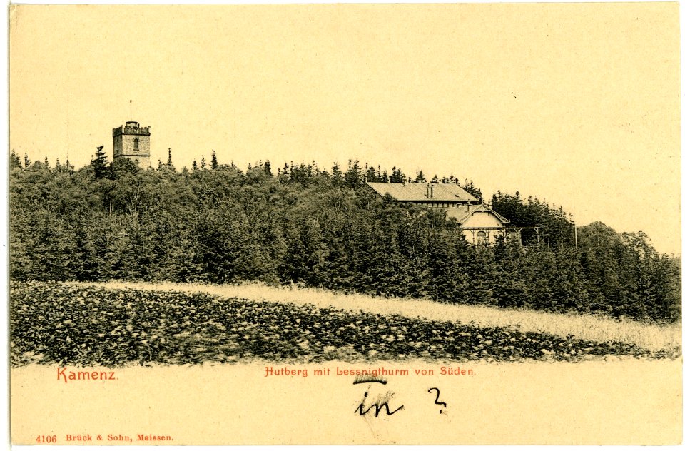 04106-Kamenz-1903-Hutberg mit Lessingturm-Brück & Sohn Kunstverlag