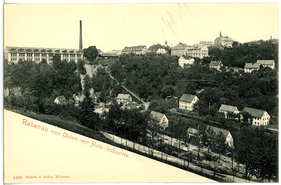 04490-Rabenau-1903-von Osten mit Holzindustrie-Brück & Sohn Kunstverlag